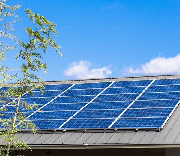 電気発電するソーラーパネル